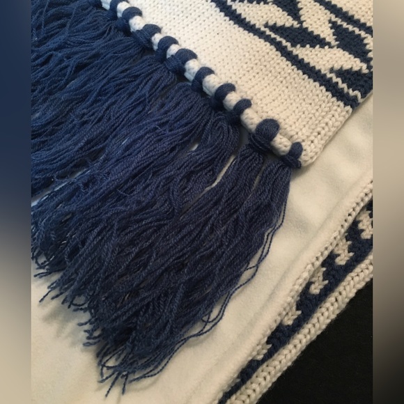 Diesel - Unique White And Blue Heavy Weight Knit Winter Scarf - Picture 5 of 10